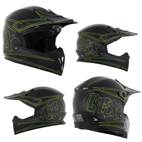 Mx helmet motocross ckx tx-696 minimalist green/black adult medium dirt bike