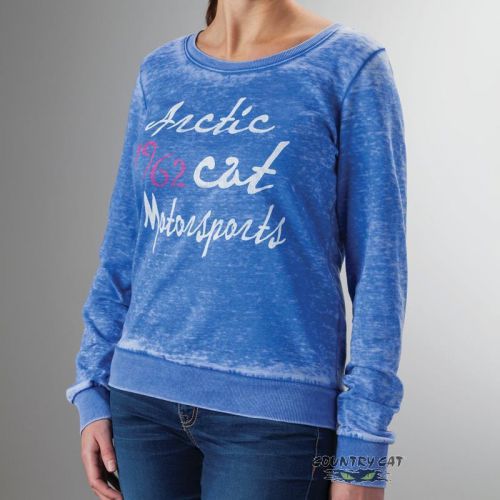 Arctic cat women&#039;s motorsports 1962 burnout sweatshirt - blue - 5263-91_