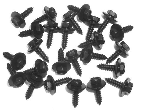 Mg black trim screws- qty.25- m4.2-1.21 x 16mm- 7mm hex- 12mm washer-#223