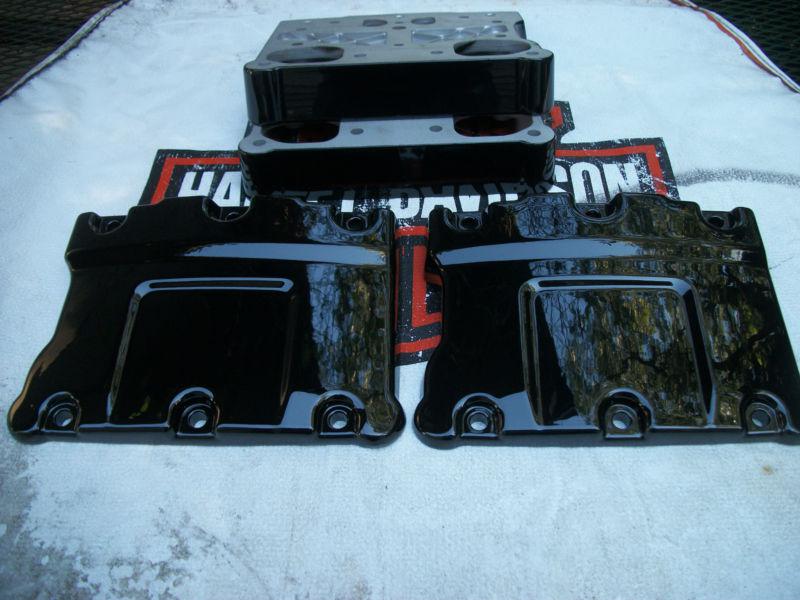 Harley twin cam rocker boxes-gloss black powder coat 99-present