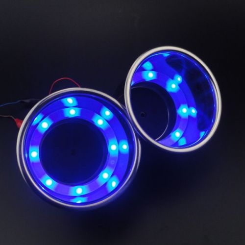 2x exquisite 8led&#039;s blue s.s cup drink holder marine boat car truck camper