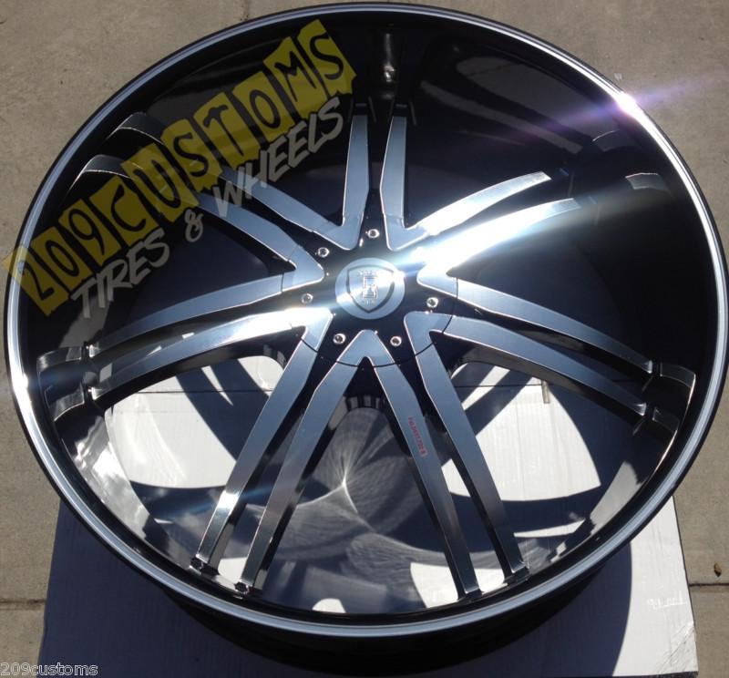 24" inch wheels rims black bw14 6x139.7 avalanche 2001 2002 2003 2004 2005 2006