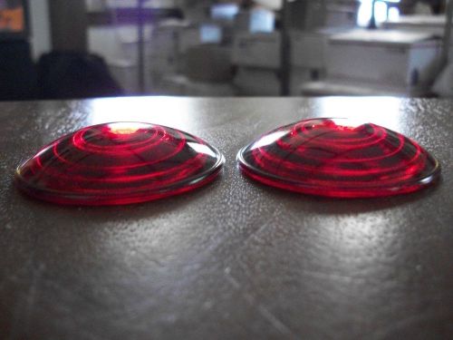 Vintage pair red glass tail stop light lens l.l. co. no. 2829 auto car 1-15/16&#034;