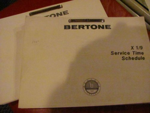 Bertone fiat x1/9 &#034;service time schedule&#034; original dealer guidebook to tech time