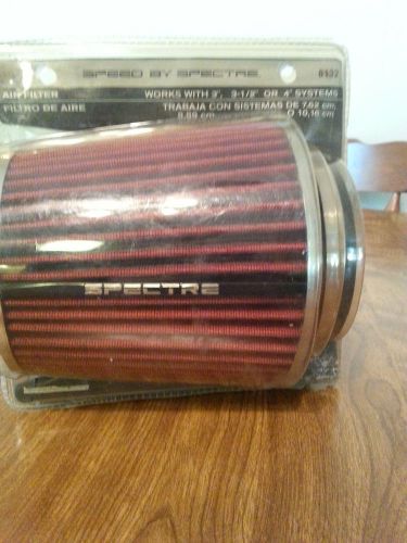 Spectre 8132 air intake filter red 3&#034;, 3.5&#034;, &amp; 4&#034; inlets 6.719&#034; height