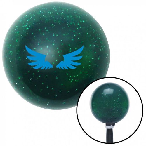 Blue wing of royalty green metal flake shift knob with 16mm x 1.5 insertboot