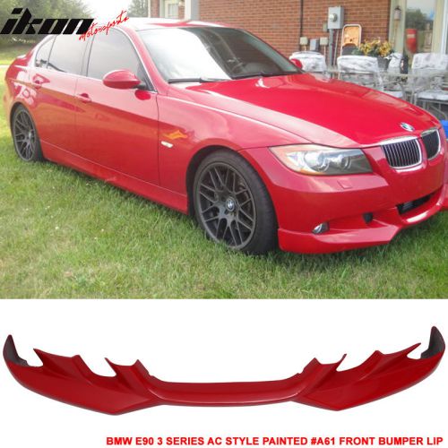 06-08 bmw e90 3-series ac style front bumper lip painted a61 karmesinrot - pu