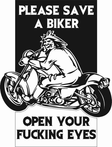 Stickers &#034;save a biker-open your eyes@