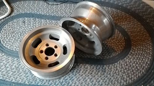 Vintage aluminium slot gasser rat rod ansen fenton wheels 5x4.75 pattern