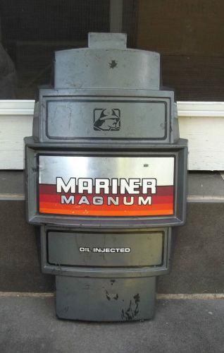 Mariner magnum oil injected outboard motor cowl cowling medallion front cover