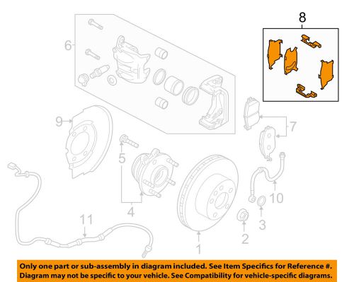 Nissan oem 09-11 murano brake-front-hardware kit d1080ca02k