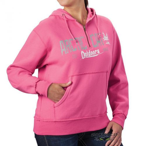 Arctic cat women&#039;s outdoors 1/4 zip hoodie sweatshirt pullover - pink - 5268-50_