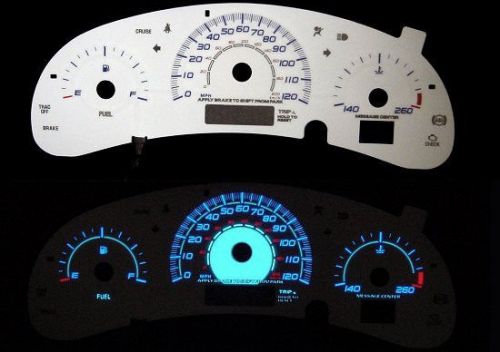120mph euro reverse glow gauge face w/o tach new for 2000-2002 chevrolet impala