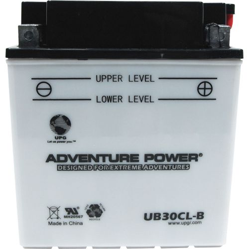 Upg flooded cell motorcycle battery - 12v, 6.5 amps, #ub30cl-b