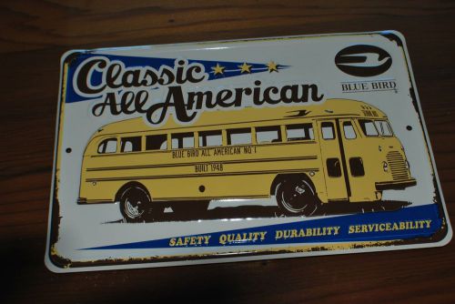 Blue bird school bus all amercian classic tin plate (new in plastic)
