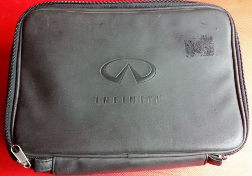 Infiniti genuine leather zipper travel bag case pouch for manuals first aid kit