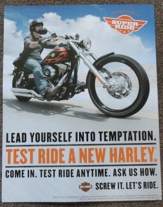Harley davidson - super ride  poster 2 sided - new!