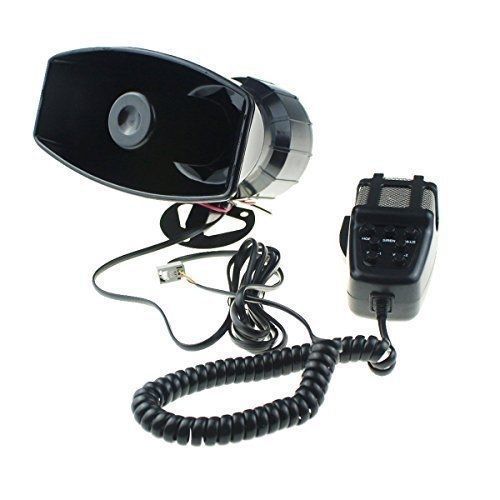 Gampro car siren speaker,12v 80w 7 tone sound car siren vehicle horn with mic pa