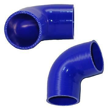 4.5&#034; (114mm) silicone 90 degree bend elbow coupler intake piping blue