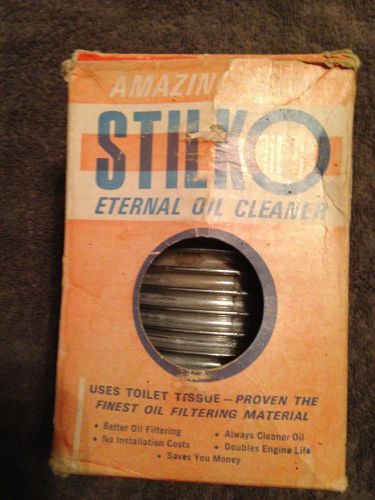 Vintage nos stilko sk-13 aluminum oil filter housing and filter hot rod rat rod