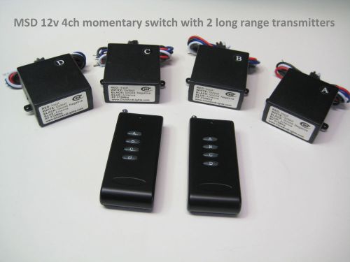 12v 4 channels momentary relay switch with 2 long range remote control rm400p2