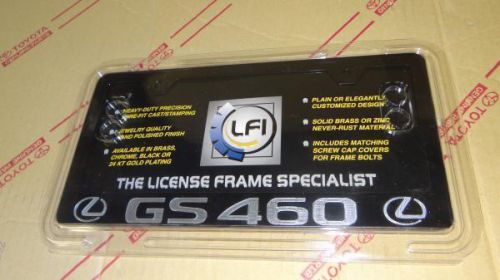 *new*lexus gs460 sport black license plate holder frame sport w silver engrave