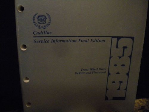 1985 cadillac service information deville &amp; fleetwood