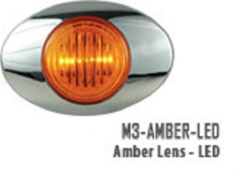 Six amber panelite millennium series m3 led marker lights 2 diode chrome bezel