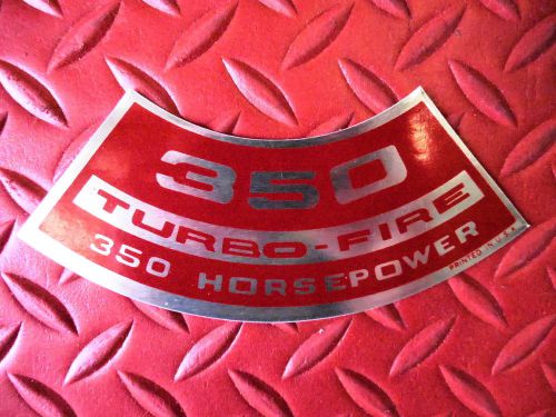 1968-1969 camaro chevy chevrolet 350 turbo-fire 350 horsepower air cleaner decal