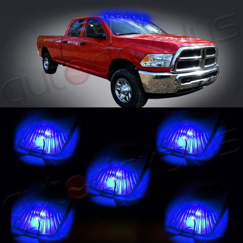 5x smoke cab marker clearance lens+5x 10smd t10 194 led for car truck suv pickup