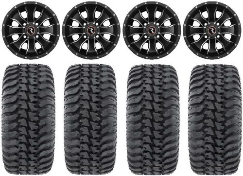 Raceline mamba 14&#034; wheels black 30&#034; regulator tires honda pioneer