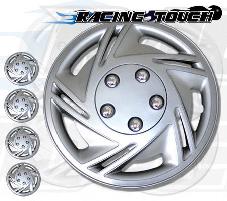 4pcs set 14&#034; inches metallic silver hubcaps wheel cover rim skin hub cap #602
