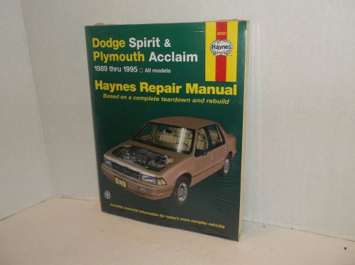 Haynes repair manual 30060 dodge spirit and plymouth acclaim 1989-1995