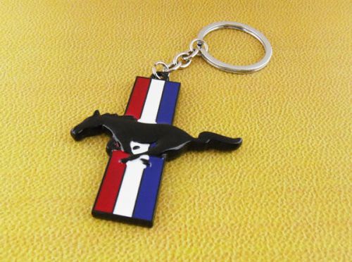 Tri-bar horse pony for mustang gt 500 cobra shelby key chain keychains keyrings