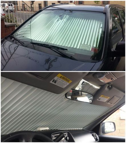 Magnetic retractable windshield sunshade sun visor for front wind shield