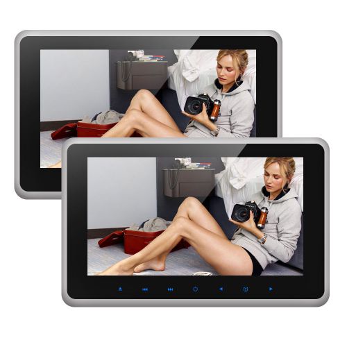 2x 10 inch active hd touch headrest monitor portable car dvd player game handles