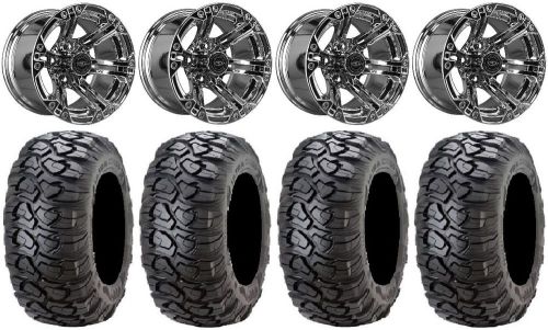 Madjax nitro chrm golf wheels 12&#034; 23x10-12 ultracross tires ez-go &amp; club car