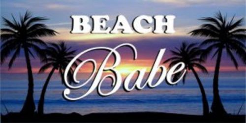 Beach babe palm photo license plate