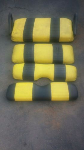 Lot of 4 yellow black cushions cushion handles golf cart