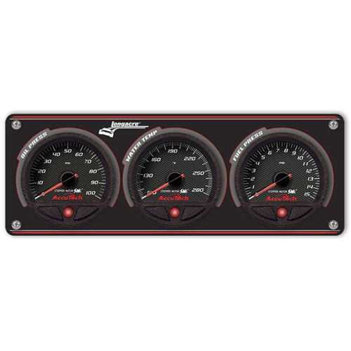 Longacre racing 44463 three gauge panel oil pressure gauge: 0-100 psi