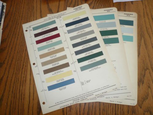 1949 1950 1951 1952 oldsmobile ditzler color chip paint samples