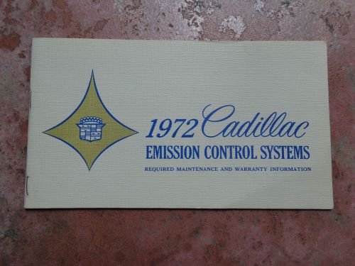 1972 cadillac emission control system owners manual - pristine-  nos unused
