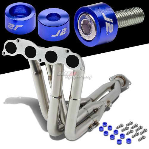 J2 for tsx/cl9 exhaust manifold 4-1 tri-y header+blue washer cup bolts