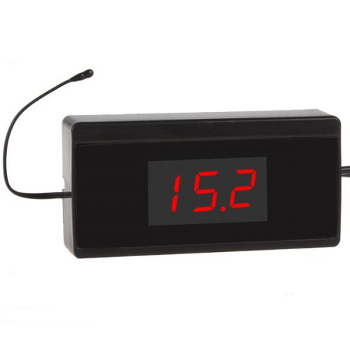 Mini red led digital display 2 in 1 temperature sensor car thermometer voltmeter