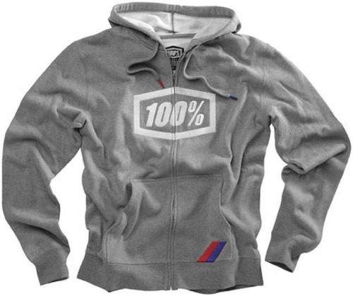 100% syndicate adult zip-up hoody/sweatshirt, gray, med/md, #36004-007-11