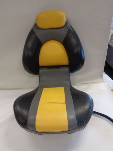 Ranger vinyl gray / yellow / black folding fishing seat 25&#034; x 18 1/2&#034; marine boa