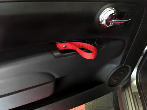 Fiat 500 / abarth / turbo “biposto” racing style door pull - red nylon
