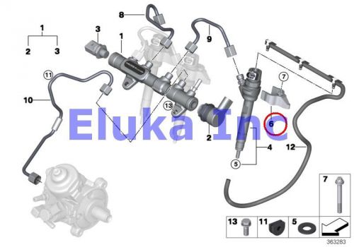 6 x bmw genuine high pressure accumulator/injector/line injector clamping jaw f0