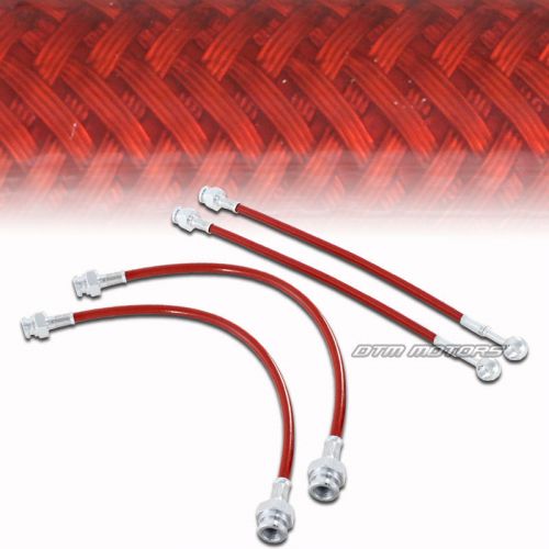 2002-2010 bmw e60 / 63 / 64 m5/6 front &amp; rear stainless steel brake lines red