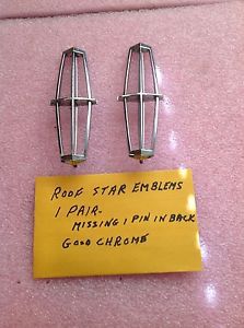 Roof star emblems one pair good chrome used  for 1968-71 mark 3